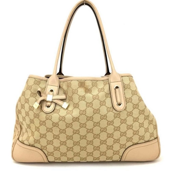 Auth GUCCI GG Logo Pattern Canvas Tote Bag - Picture 1 of 9
